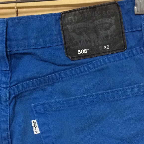 🐞 Bright Blue Levi 508 Shorts Sz 30 - Picture 4 of 6